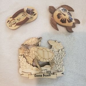 Ron Jon's Wooden Magnets From Cocoa Beach Florida